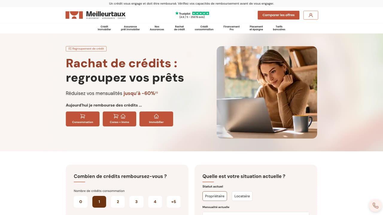 Capture d’écran du site du courtier