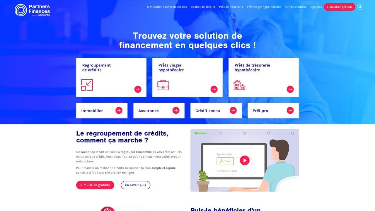Capture d’écran du site du courtier
