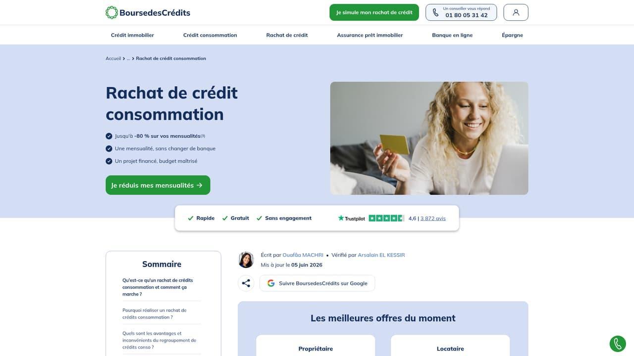 Capture d’écran du site du courtier