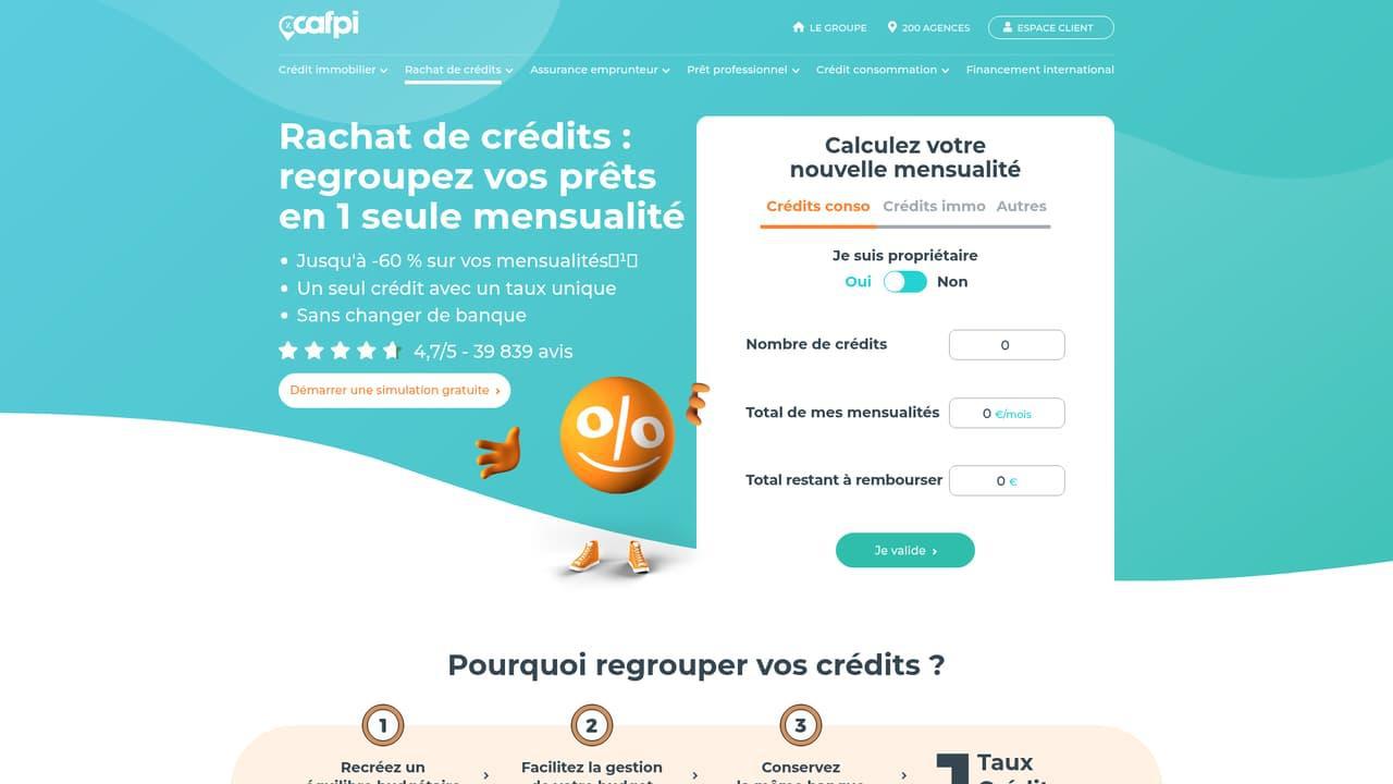 Capture d’écran du site du courtier