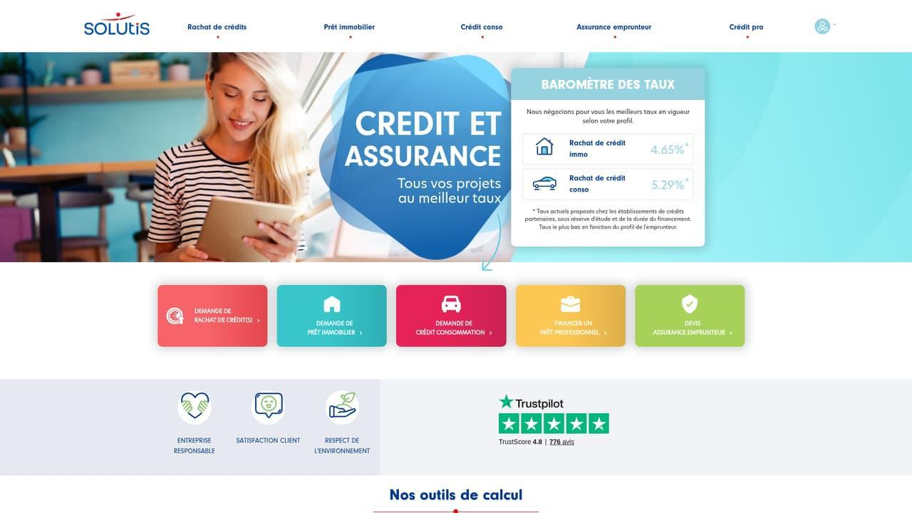 Capture d’écran du site du courtier